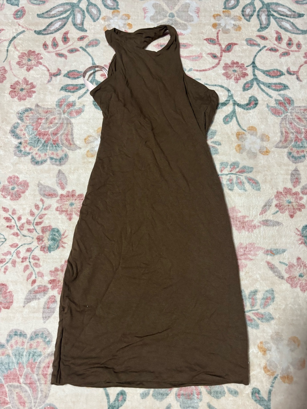 Oh Polly Brown One-Shoulder Dress